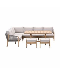 Alora lounge dining set 5-delig links - taupe - grey sand