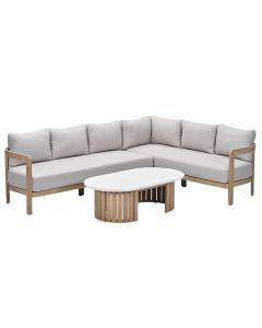 Sirocco loungeset 3-delig rechts - acacia - grey sand