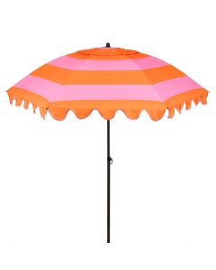 Jessy stokparasol streep oranje - Ø197 x 238 cm