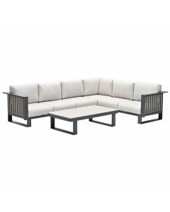 Gabon loungeset 5-delig rechts - taupe