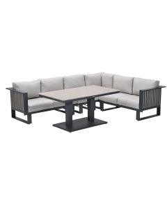 Gabon lounge dining set 5-delig rechts - taupe
