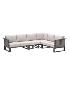 Gabon hoek loungeset 4-delig rechts - taupe