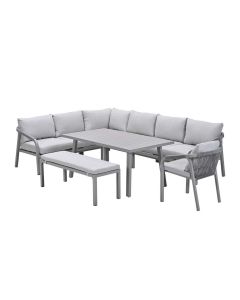 Tarera lounge dining set 7-delig links - taupe
