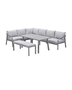 Tarera lounge dining set 6-delig links - taupe