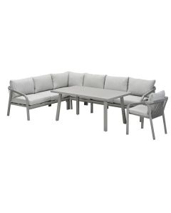 Tarera lounge dining set 6-delig incl stoel links - taupe