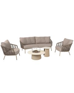 Puglia loungeset 5-delig - latte incl sfeerhaard