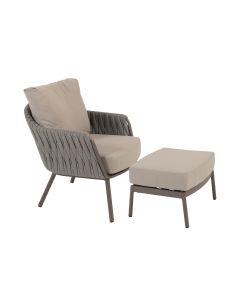 Cannes loungestoel incl voetenbank - terre