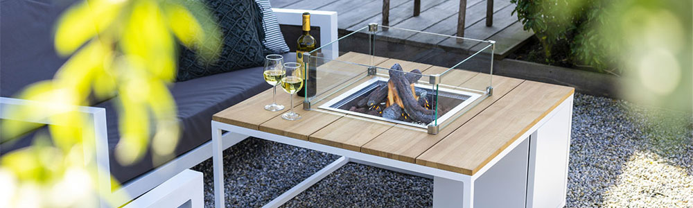 Vakantie lounge vuurtafel Tuinmeubelland