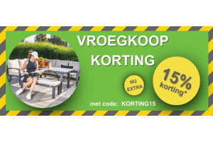 vroegkoopkorting 15%