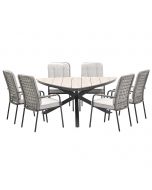 Aleria tuinset 7-delig - Tulli triangle tuintafel 170 cm