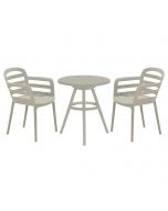Mira balkonset 3-delig - Faria tuintafel Ø60 cm - zand