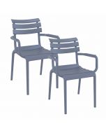 Paris tuinstoel donker grijs - 2 stuks