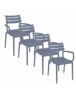 Paris tuinstoel donker grijs - 4 stuks