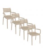 Paris tuinstoel taupe - 4 stuks