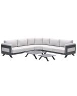 Medellin hoek loungeset 5-delig - donker grijs