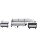 Medellin hoek loungeset 6-delig - donker grijs