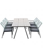 Ross tuinset 7-delig zacht groen - Braga tuintafel 220x100 cm