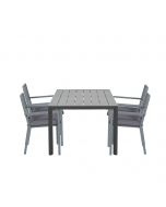 Amarillo tuinset 5-delig donker grijs - Adana tuintafel 180x100 cm
