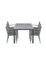 Amarillo tuinset 7-delig donker grijs - Adana tuintafel 220x100 cm
