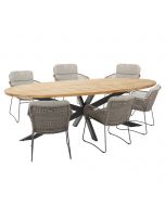 Aprilla tuinset 7-delig pure - Prado tuintafel 240x115 cm
