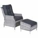 Santa Rosa relax loungestoel incl. voetenbank - licht grijs