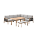 San Capri lounge dining set 6-delig rechts - light teak aluminium
