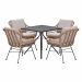 Lucas tuinset bruin 5-delig - Rimini tuintafel 80x80 cm