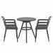 Mira balkonset 3-delig - Faria tuintafel Ø60 cm - donker grijs
