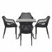 Air XL tuinset 5-delig zwart - Rimini tuintafel 80x80 cm