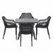 Air XL tuinset 5-delig zwart - Mina tuintafel 90x90 cm