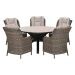 Marbella tuinset 6-delig hav. sand - Tulli tuintafel Ø148 cm