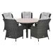 Marbella tuinset 6-delig earl grey - Tulli tuintafel Ø148 cm