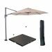 Hawaii zweefparasol S Ø300 - donker grijs/ecru met 80 kg parasolvoet en parasolhoes