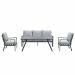 Senja lounge dining set stoel-bank 4-delig - licht grijs