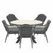 Yima tuinset 6-delig licht grijs - Tulli tuintafel bruin Ø148 cm