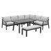 Tarera lounge dining set 6-delig - donker grijs