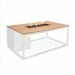 Cosiloft lounge vuurtafel 120 cm wit - teak top