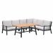 Lissabon lounge dining set 5-delig rechts - valley sand