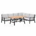 Lissabon lounge dining set 5-delig links of rechts - valley sand