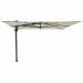 Braga zweefparasol 355x300 cm - mellow silver olefin - chestnut kleurig frame