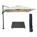 Hawaii zweefparasol 300x300 cm carbon black / ecru met 90kg royal antraciet parasolvoet en parasolhoes