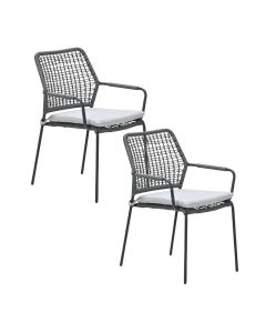 Natas tuinstoel stapelbaar grijs - 2 stuks