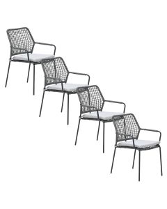 Natas tuinstoel stapelbaar grijs - 4 stuks