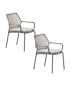 Natas tuinstoel stapelbaar natural sand - 2 stuks