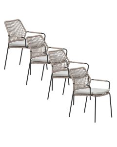 Natas tuinstoel stapelbaar natural sand - 4 stuks