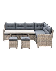 Alaska lounge dining set 5-delig rechts - light teak vironwood