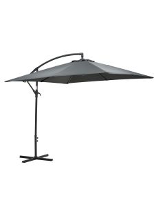 Corfu zweefparasol 250x250 cm - frame en doek donker grijs