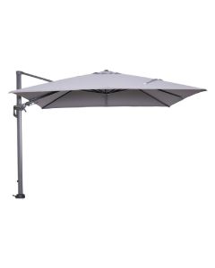 Hawaii zweefparasol 300x300 cm - frame carbon black - doek licht grijs