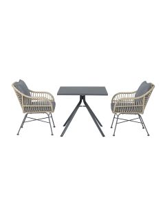 Lucas 3-delige tuinset - Rimini tuintafel 80x80 cm 