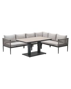 Burela - Brugge lounge dining set 5-delig rechts - taupe